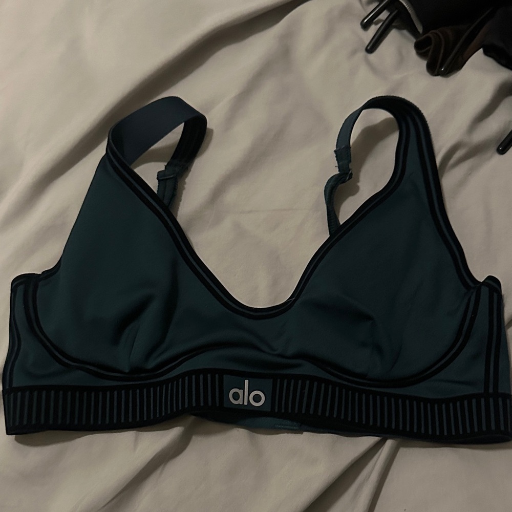 ALO Yoga Dark Teal Sports Bra